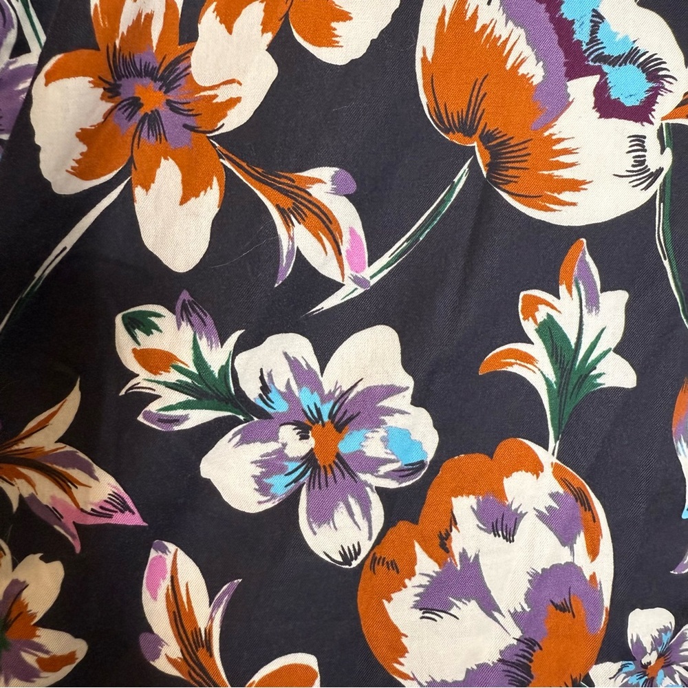 TUCKER NYC Sarah Shirtdress in Black Georgia Blossoms in Black M - Picture 8 of 10